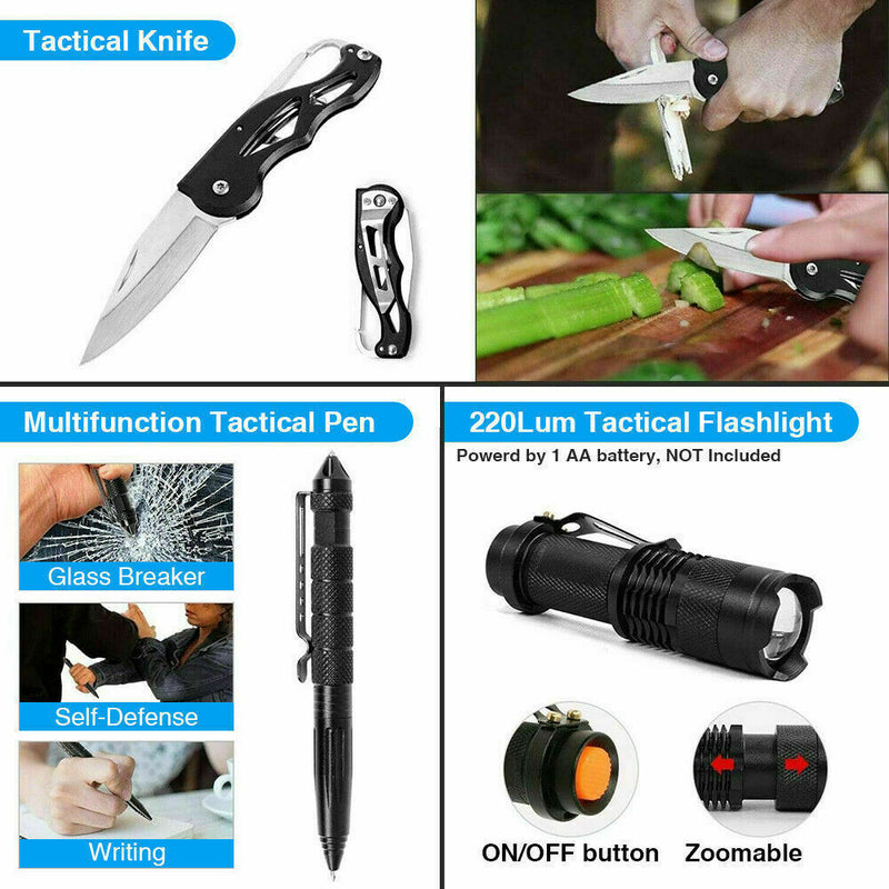 Load image into Gallery viewer, 14-In-1 Outdoor Emergency Survival Kit Camping Hiking Tactical Gear Case Set Box