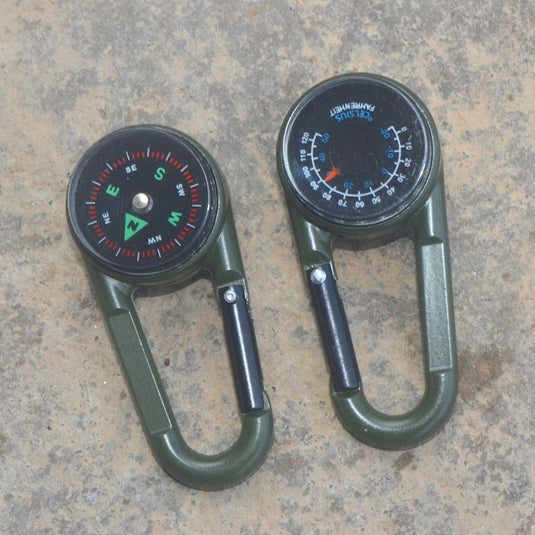 Outdoor Camping Double-sided Climbing Button Carabiner ''needle With Thermometer