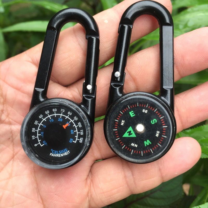 Load image into Gallery viewer, Outdoor Camping Double-sided Climbing Button Carabiner &#39;&#39;needle With Thermometer
