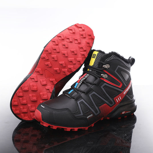 Winter Outdoors High-top Velvet Thermal Off-road Non-slip Thickened Lightweight Men's Hiking Shoes