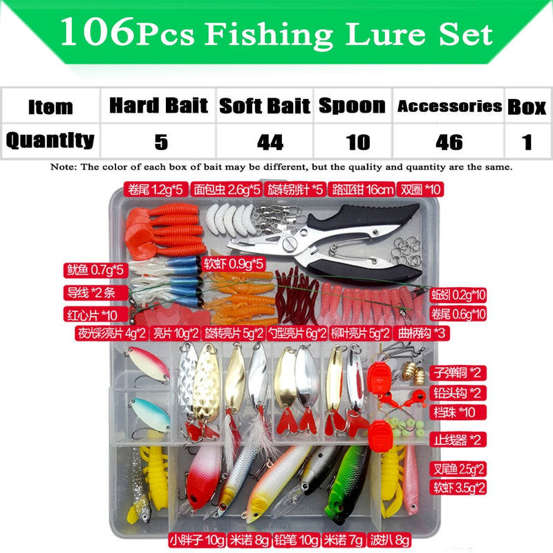 Load image into Gallery viewer, Fishing Lure Kit Soft and Hard Bait Set
