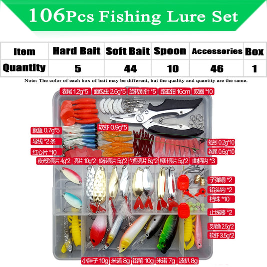 Fishing Lure Kit Soft and Hard Bait Set