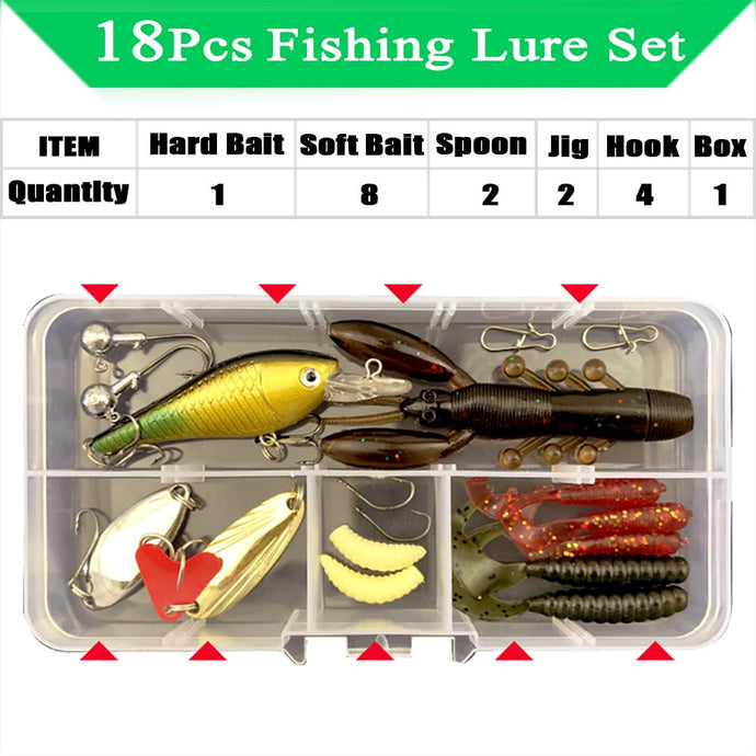 Fishing Lure Kit Soft and Hard Bait Set